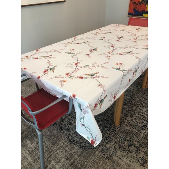 Lenox Chirp Print Spill Proof Oblong Tablecloth. 97 x 57 inches - Picture 2 of 8